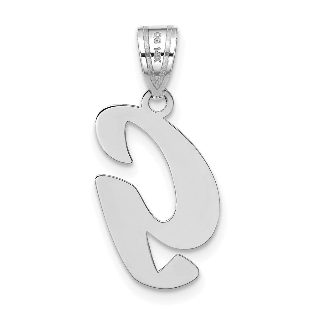 FJC Finejewelers 14 kt White Gold Polished Script Letter G Initial Charm