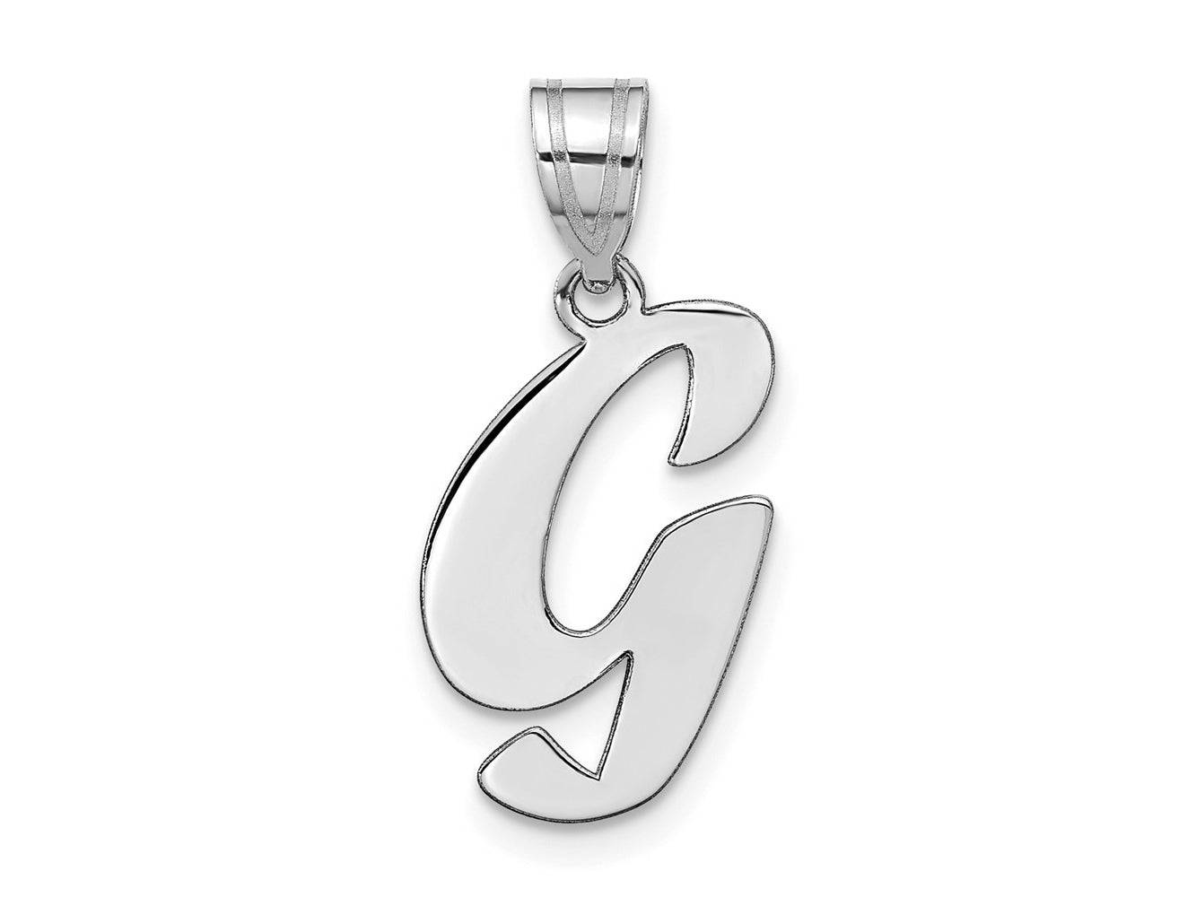 FJC Finejewelers 14 kt White Gold Polished Script Letter G Initial Charm