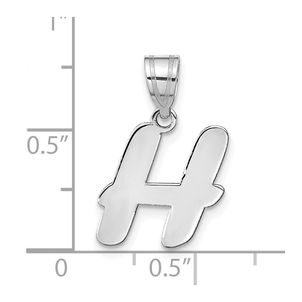 FJC Finejewelers 14 kt White Gold Polished Script Letter H Initial Charm