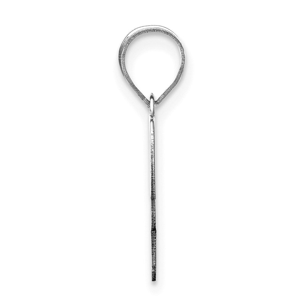 FJC Finejewelers 14 kt White Gold Polished Script Letter H Initial Charm