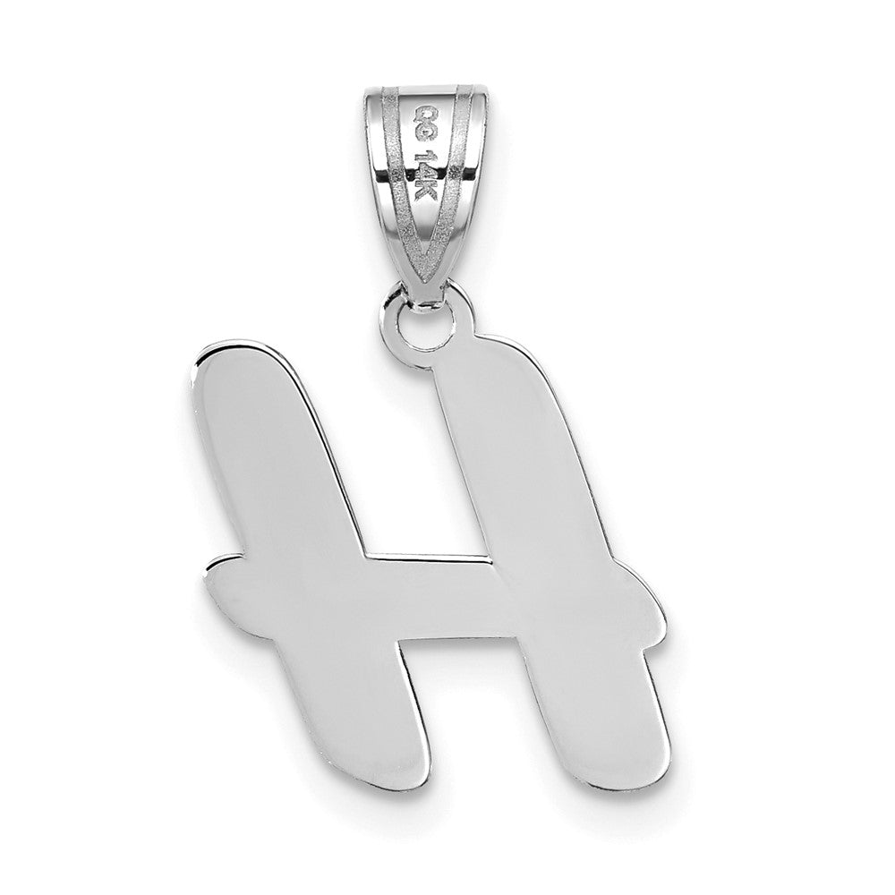 FJC Finejewelers 14 kt White Gold Polished Script Letter H Initial Charm