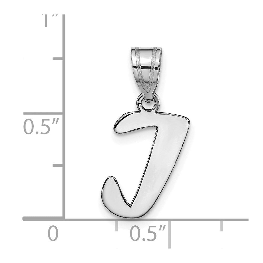 FJC Finejewelers 14 kt White Gold Polished Script Letter I Initial Charm