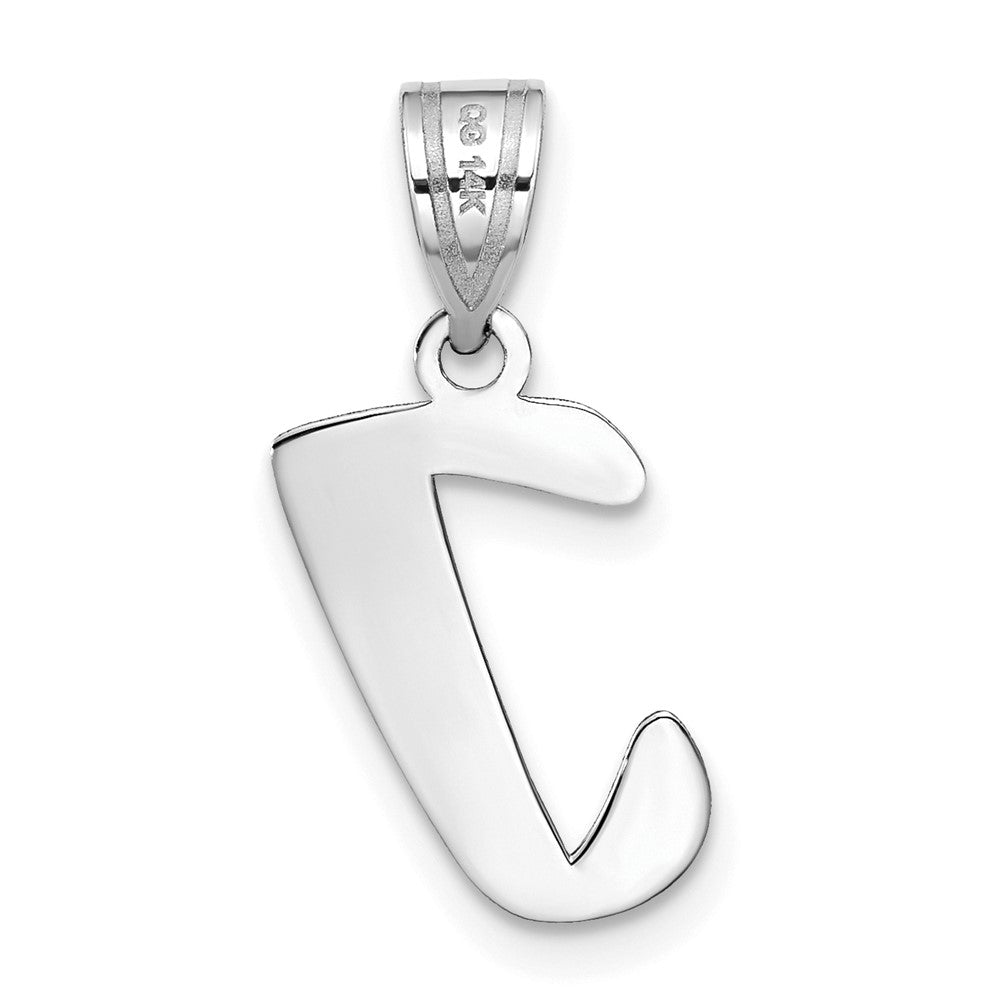 FJC Finejewelers 14 kt White Gold Polished Script Letter I Initial Charm