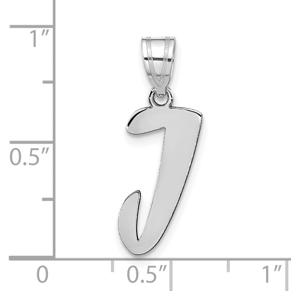 FJC Finejewelers 14 kt White Gold Polished Script Letter J Initial Charm