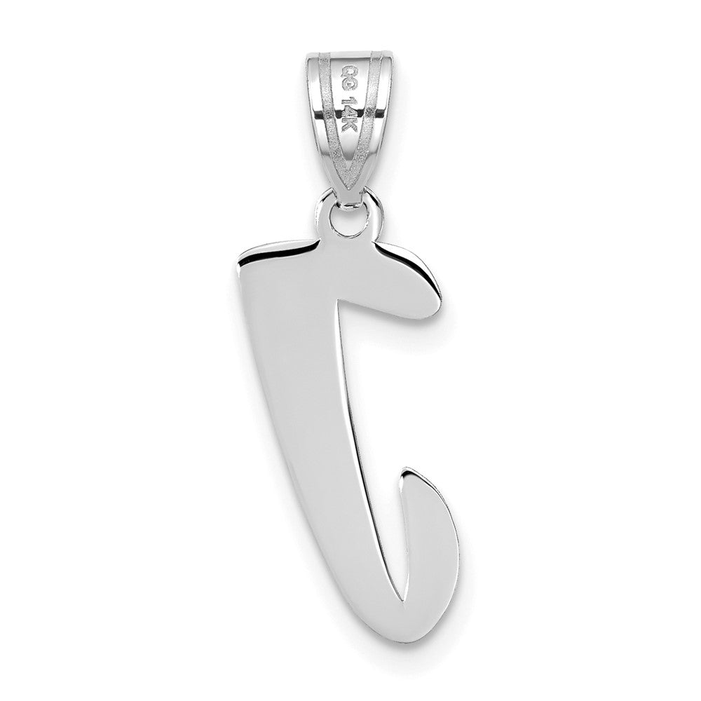 FJC Finejewelers 14 kt White Gold Polished Script Letter J Initial Charm
