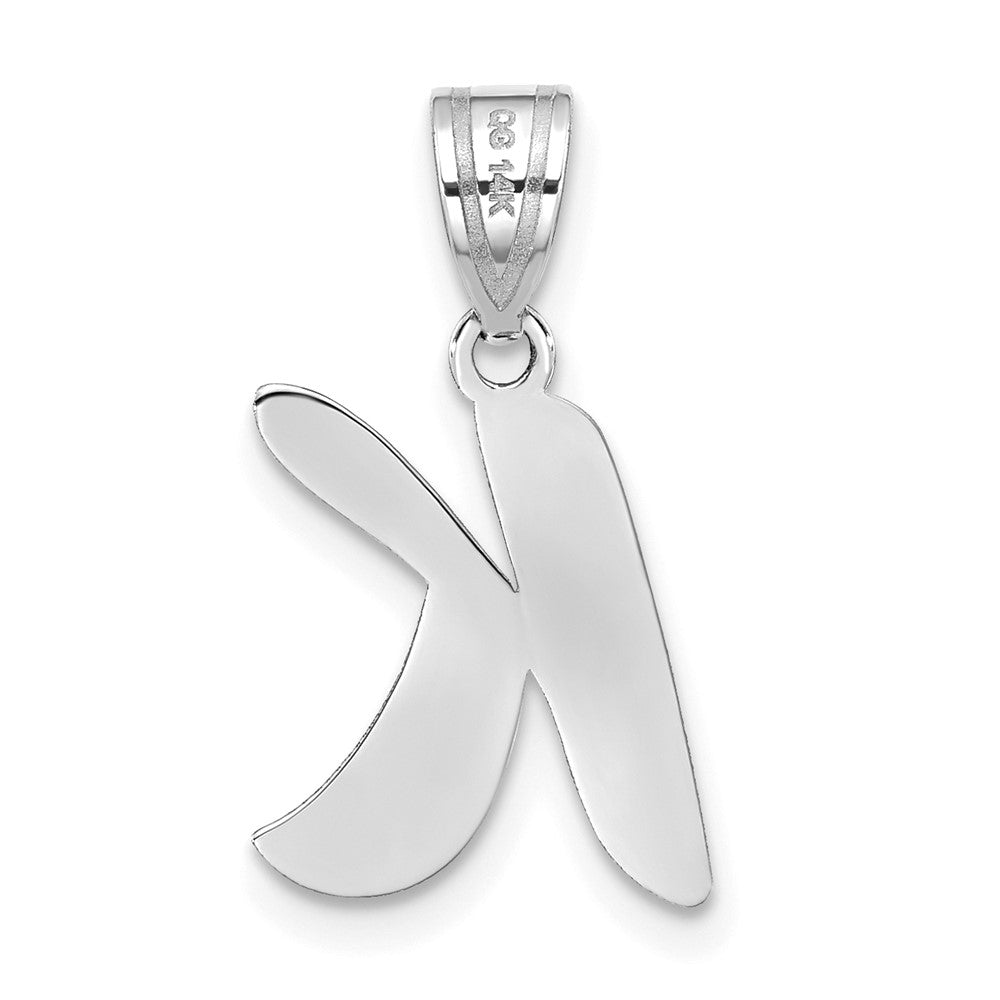 FJC Finejewelers 14 kt White Gold Polished Script Letter K Initial Charm
