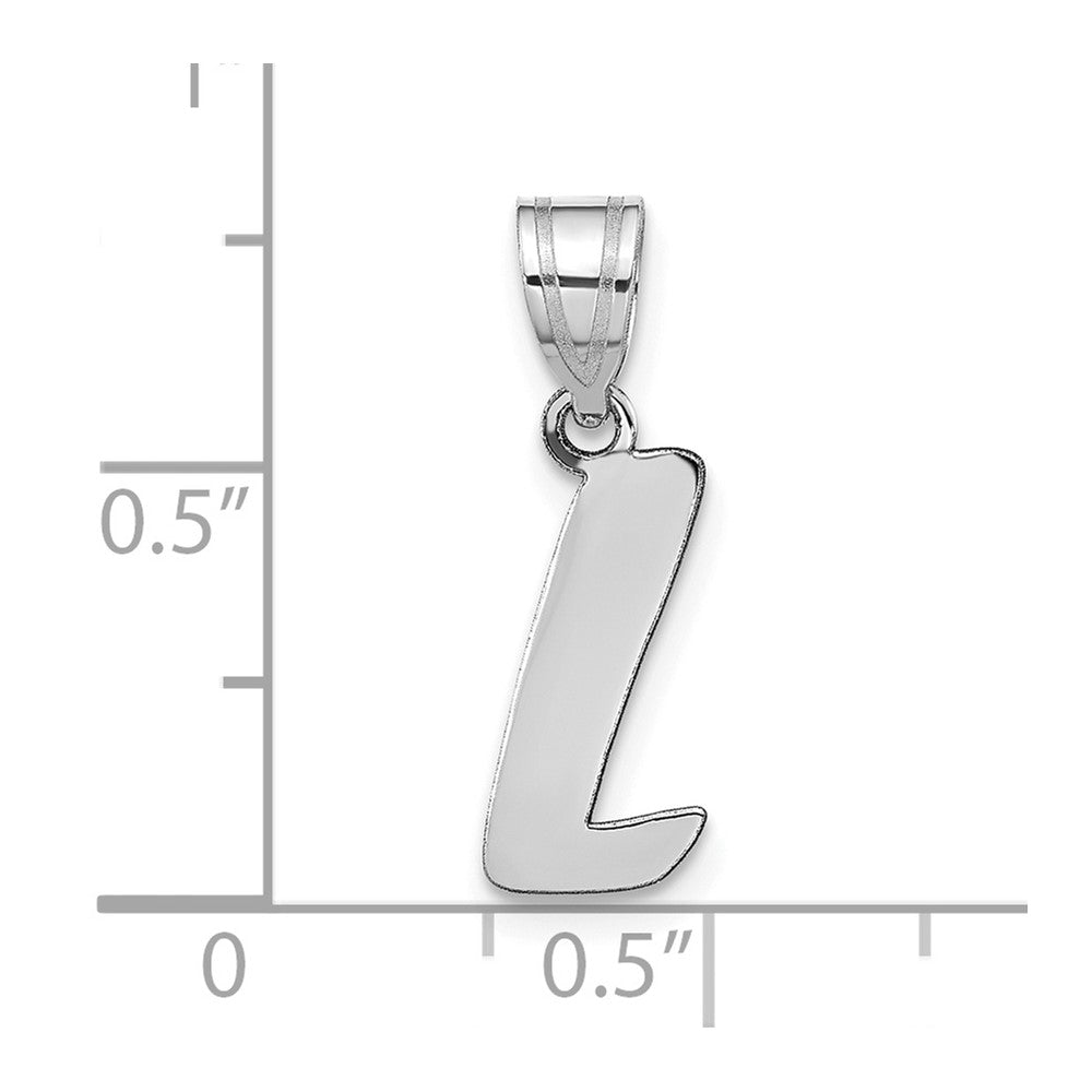 FJC Finejewelers 14 kt White Gold Polished Script Letter L Initial Charm