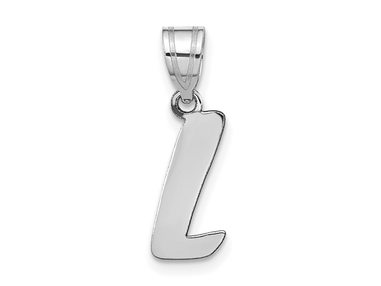 FJC Finejewelers 14 kt White Gold Polished Script Letter L Initial Charm