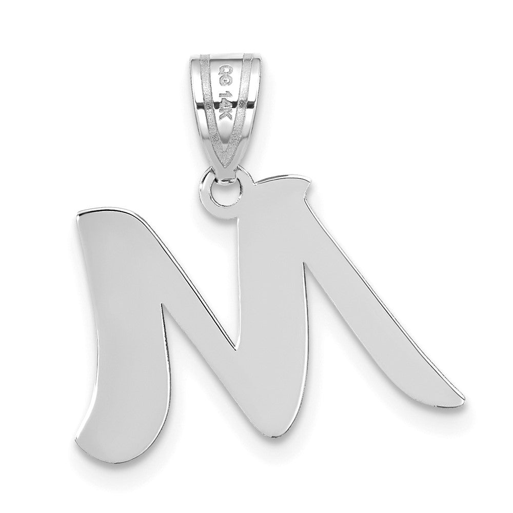 FJC Finejewelers 14 kt White Gold Polished Script Letter M Initial Charm