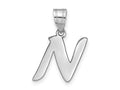 FJC Finejewelers 14 kt White Gold Polished Script Letter N Initial Charm