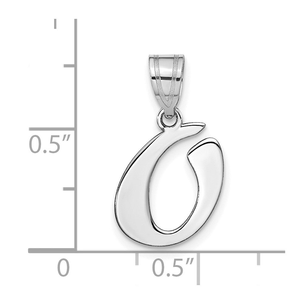 FJC Finejewelers 14 kt White Gold Polished Script Letter O Initial Charm