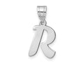 FJC Finejewelers 14 kt White Gold Polished Script Letter R Initial Charm