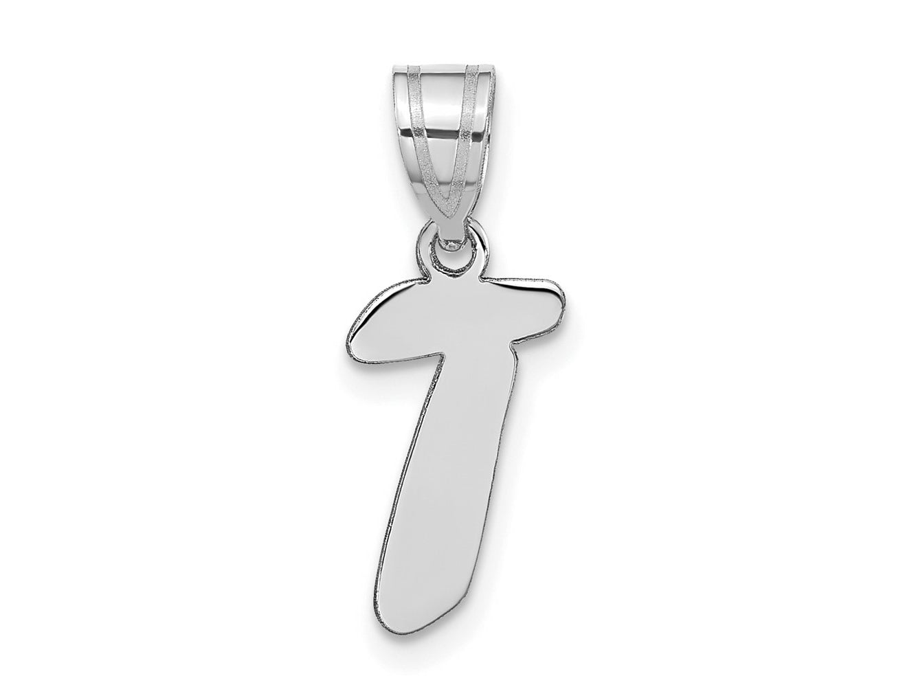 FJC Finejewelers 14 kt White Gold Polished Script Letter T Initial Charm
