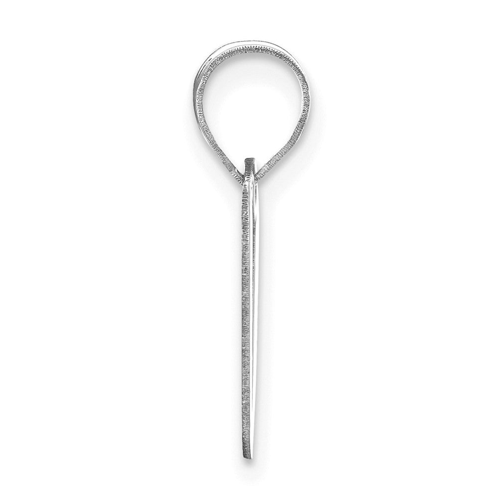 FJC Finejewelers 14 kt White Gold Polished Script Letter V Initial Charm