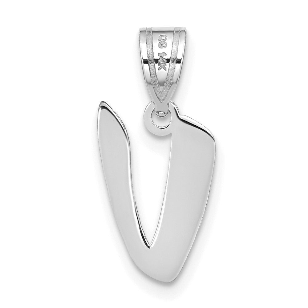 FJC Finejewelers 14 kt White Gold Polished Script Letter V Initial Charm