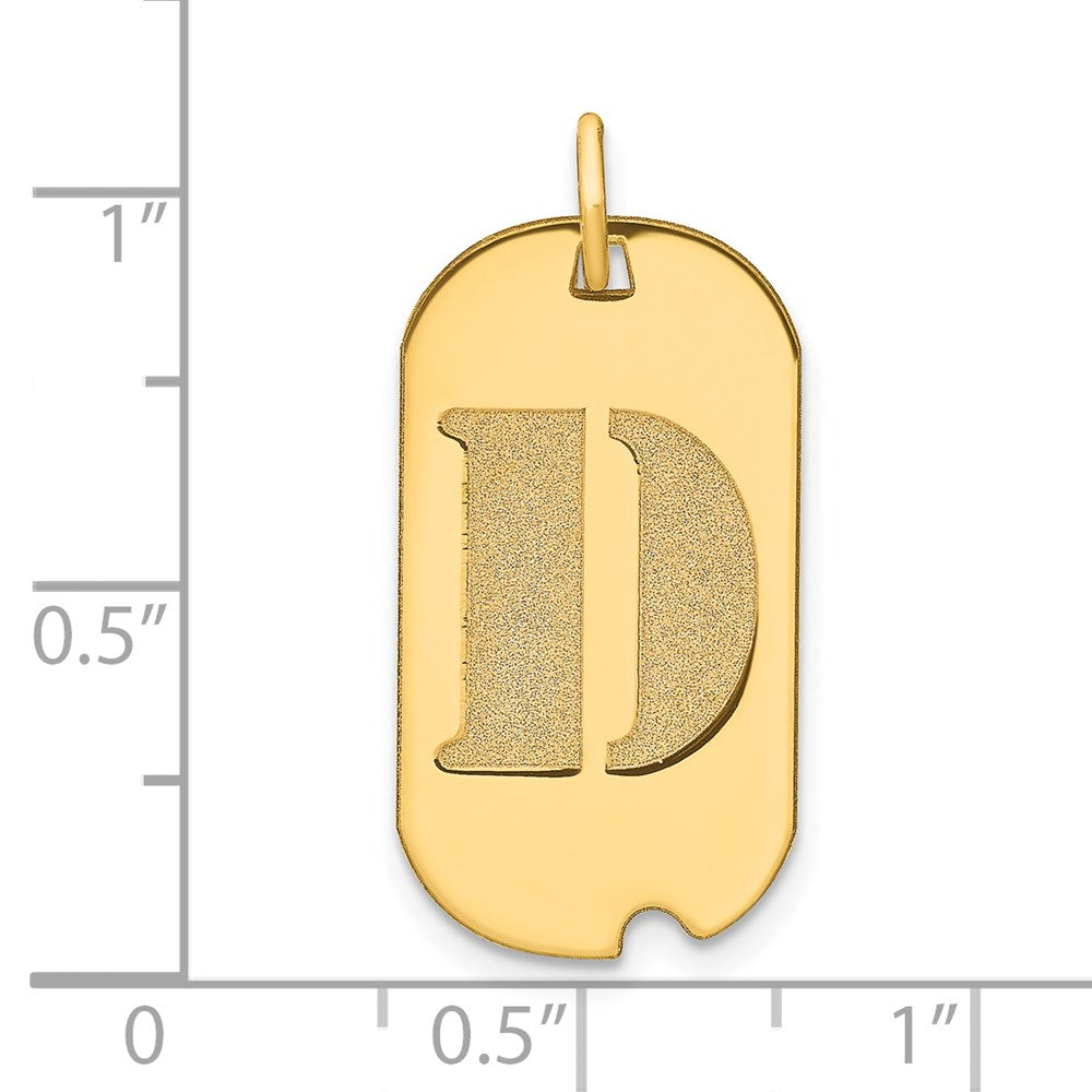 FJC Finejewelers 14 kt Yellow Gold Polished Letter D Initial Dog Tag Charm 24 x 13 mm