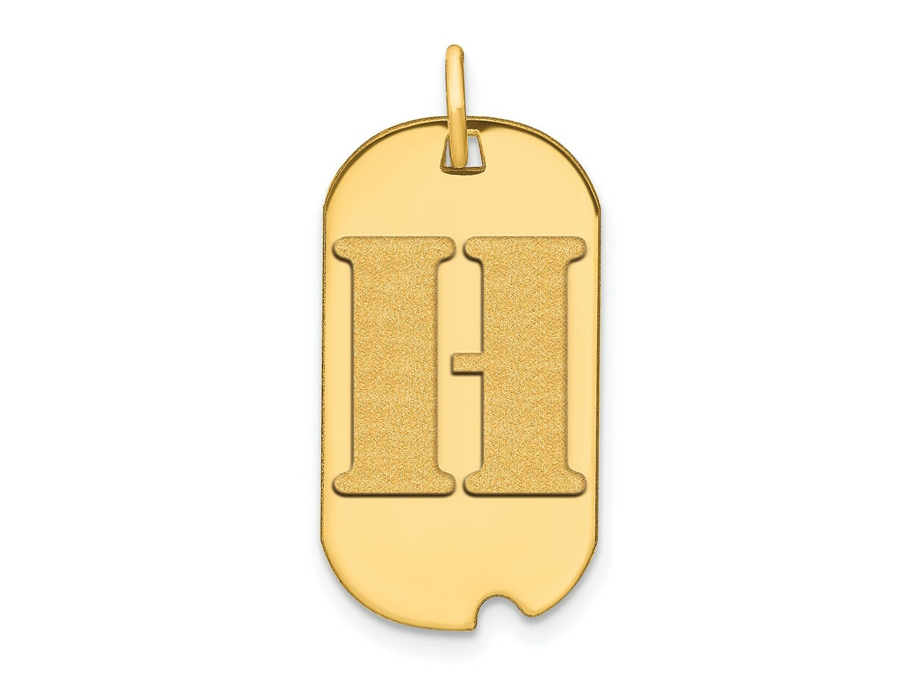 FJC Finejewelers 14 kt Yellow Gold Polished Letter H Initial Dog Tag Charm 24 x 13 mm