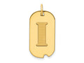FJC Finejewelers 14 kt Yellow Gold Polished Letter I Initial Dog Tag Charm 24 x 13 mm