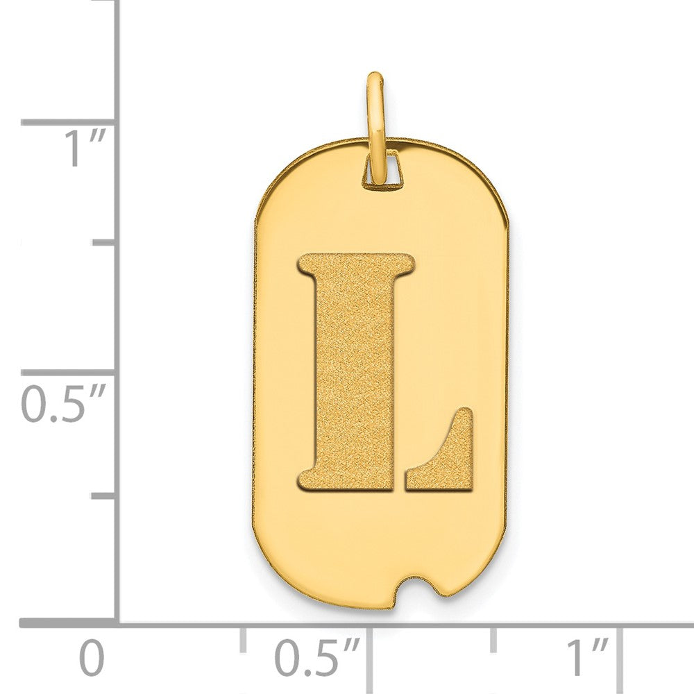 FJC Finejewelers 14 kt Yellow Gold Polished Letter L Initial Dog Tag Charm 24 x 13 mm