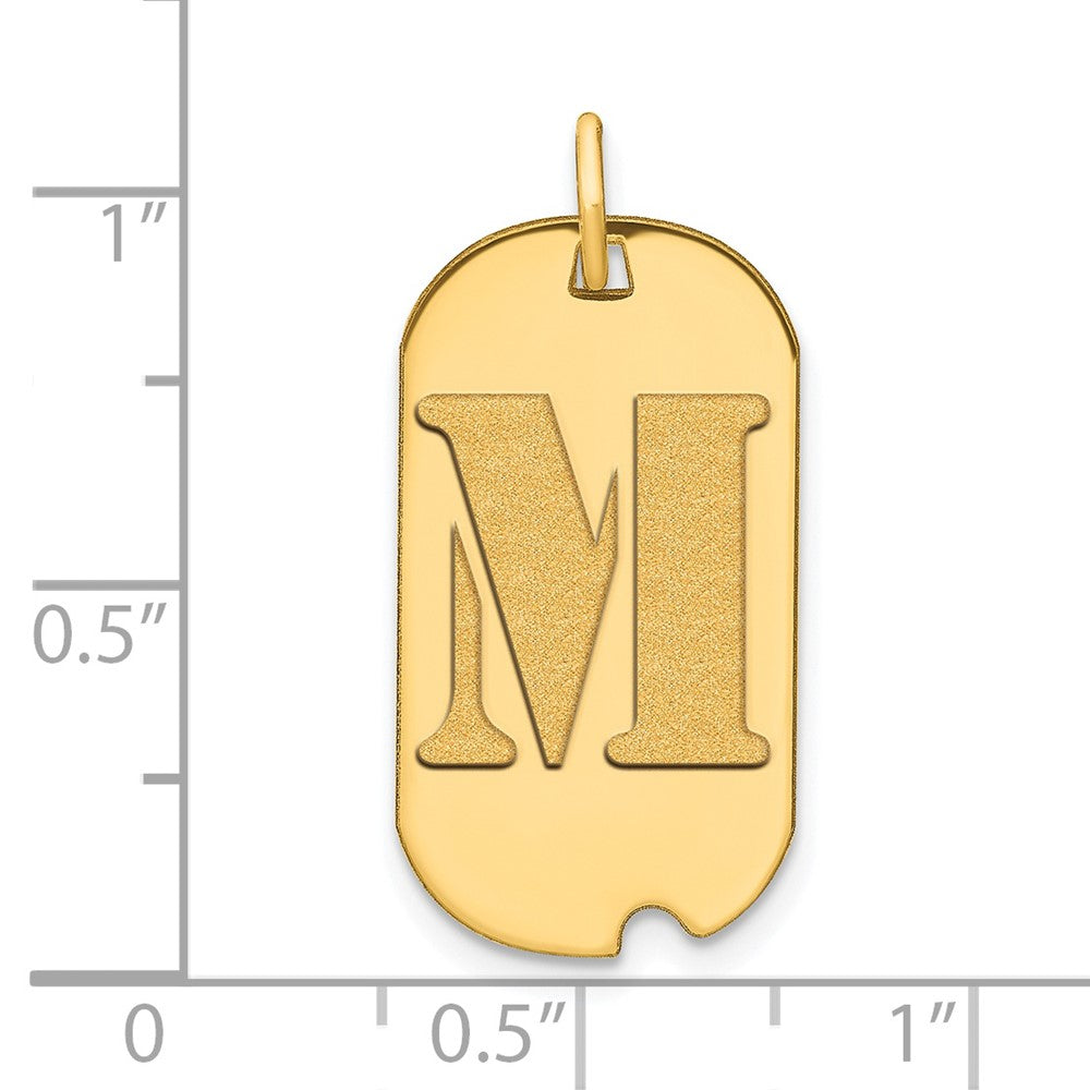 FJC Finejewelers 14 kt Yellow Gold Polished Letter M Initial Dog Tag Charm 24 x 13 mm