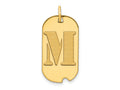 FJC Finejewelers 14 kt Yellow Gold Polished Letter M Initial Dog Tag Charm 24 x 13 mm