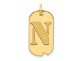 FJC Finejewelers 14 kt Yellow Gold Polished Letter N Initial Dog Tag Charm 24 x 13 mm