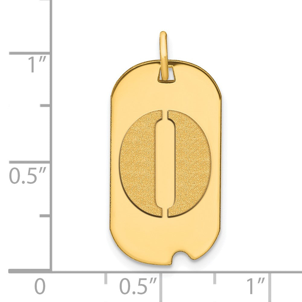 FJC Finejewelers 14 kt Yellow Gold Polished Letter O Initial Dog Tag Charm 24 x 13 mm