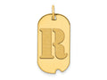 FJC Finejewelers 14 kt Yellow Gold Polished Letter R Initial Dog Tag Charm 24 x 13 mm