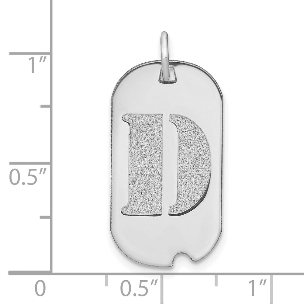 FJC Finejewelers 14 kt White Gold Polished Letter D Initial Dog Tag Charm 24 x 13 mm