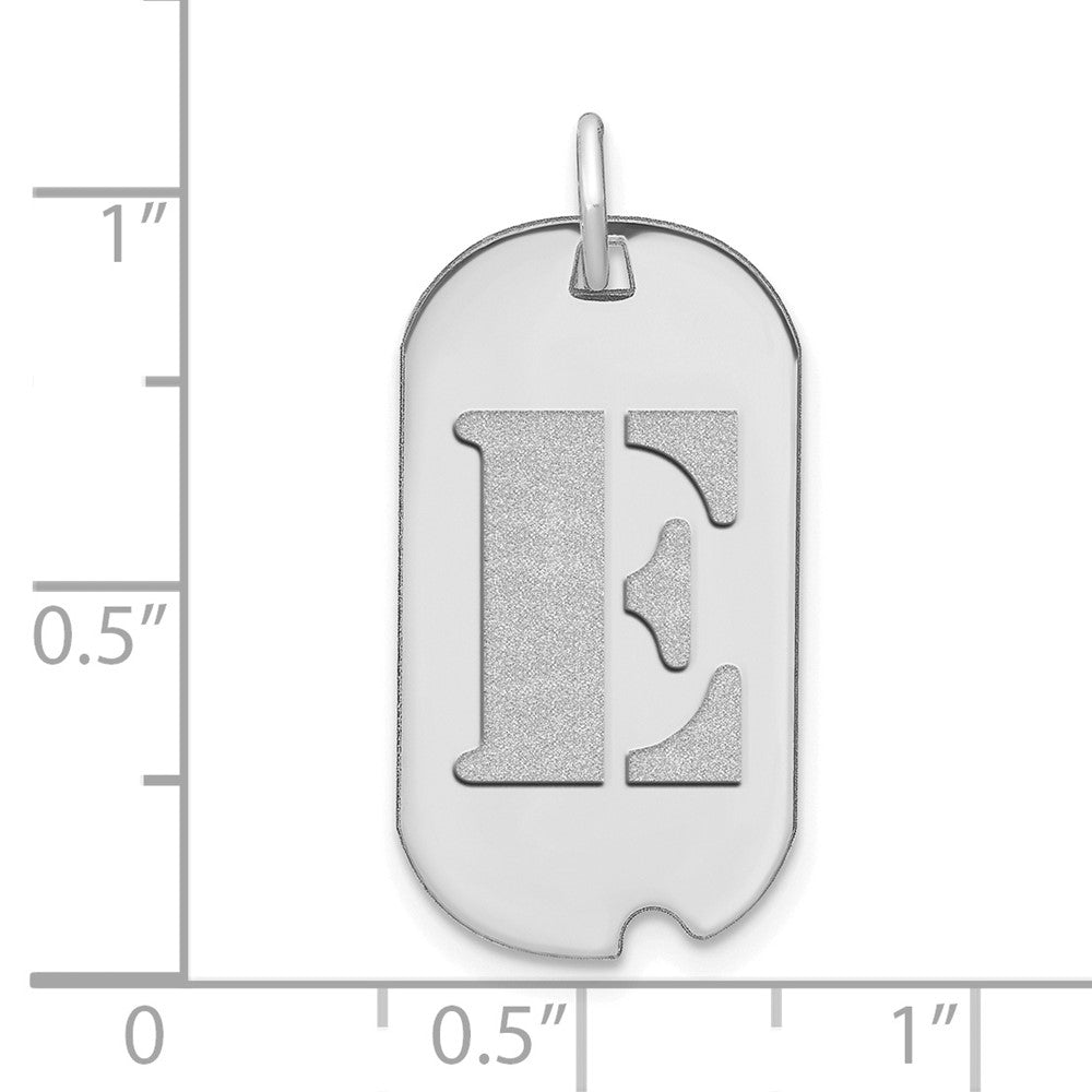 FJC Finejewelers 14 kt White Gold Polished Letter E Initial Dog Tag Charm 24 x 13 mm