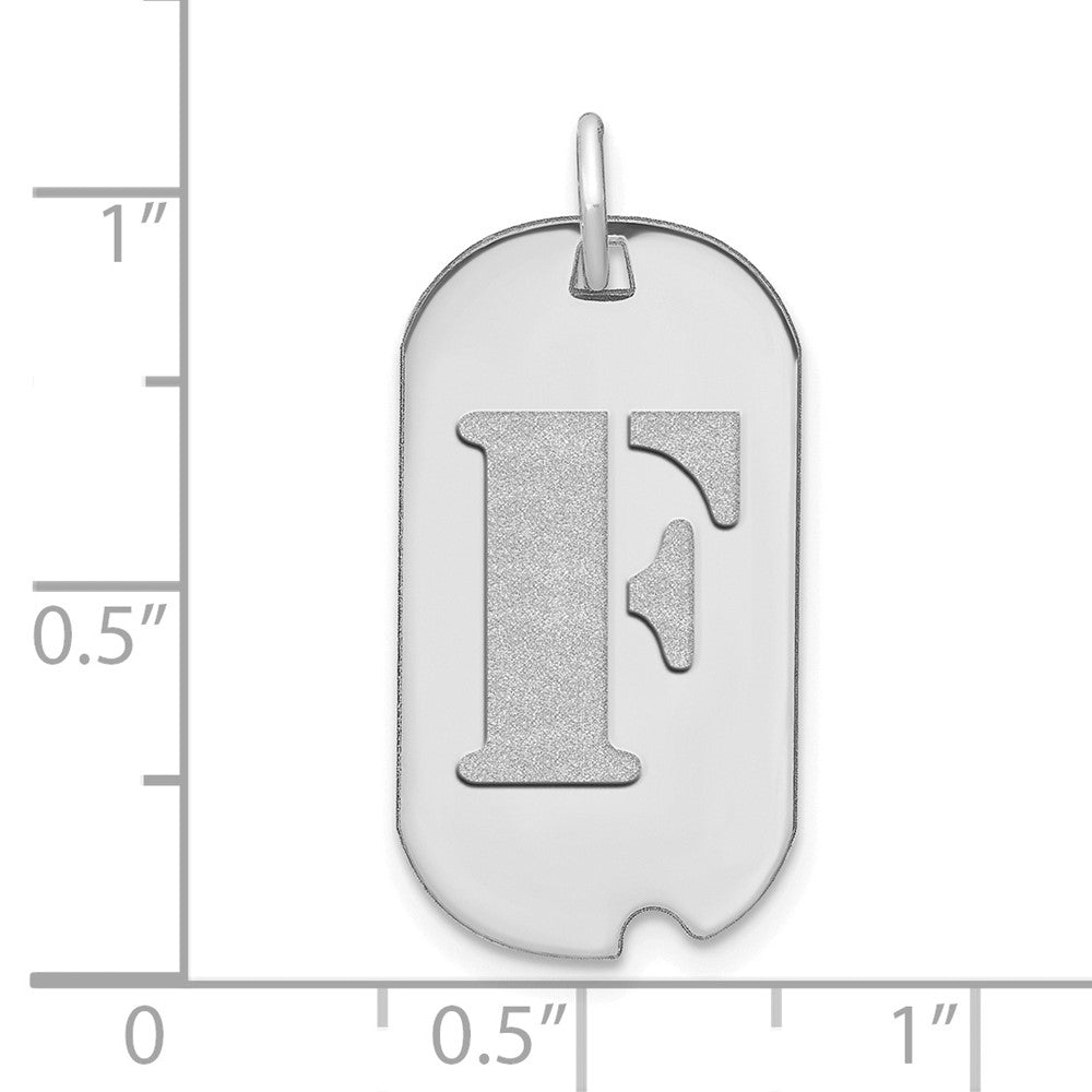 FJC Finejewelers 14 kt White Gold Polished Letter F Initial Dog Tag Charm 24 x 13 mm