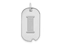 FJC Finejewelers 14 kt White Gold Polished Letter I Initial Dog Tag Charm 24 x 13 mm