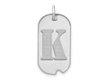 FJC Finejewelers 14 kt White Gold Polished Letter K Initial Dog Tag Charm 24 x 13 mm