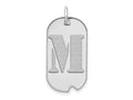 FJC Finejewelers 14 kt White Gold Polished Letter M Initial Dog Tag Charm 24 x 13 mm