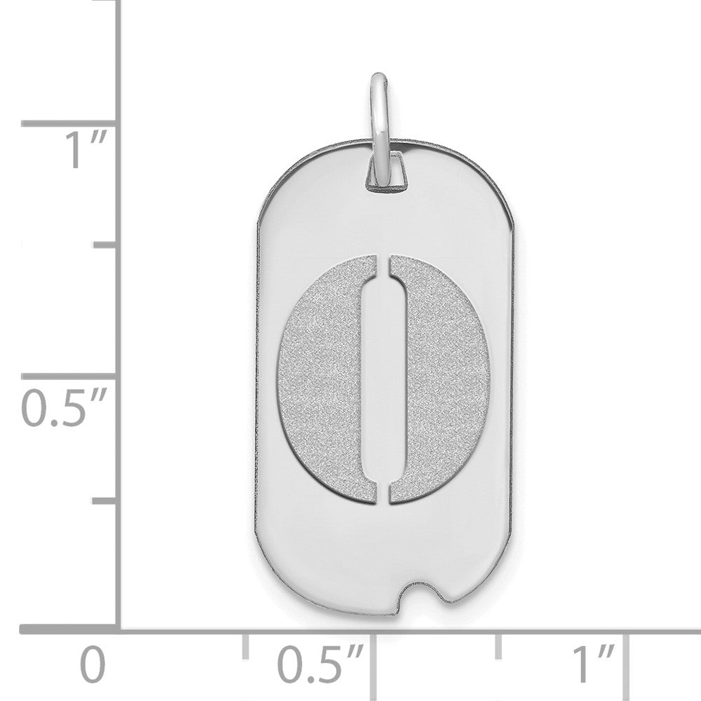 FJC Finejewelers 14 kt White Gold Polished Letter O Initial Dog Tag Charm 24 x 13 mm