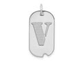FJC Finejewelers 14 kt White Gold Polished Letter V Initial Dog Tag Charm 24 x 13 mm
