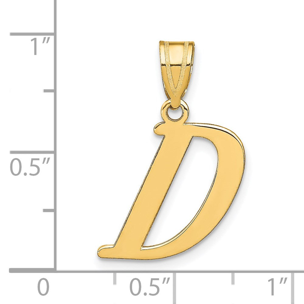FJC Finejewelers 14 kt Yellow Gold Polished Letter D Initial Charm 17 x 15 mm