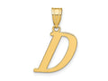 FJC Finejewelers 14 kt Yellow Gold Polished Letter D Initial Charm 17 x 15 mm