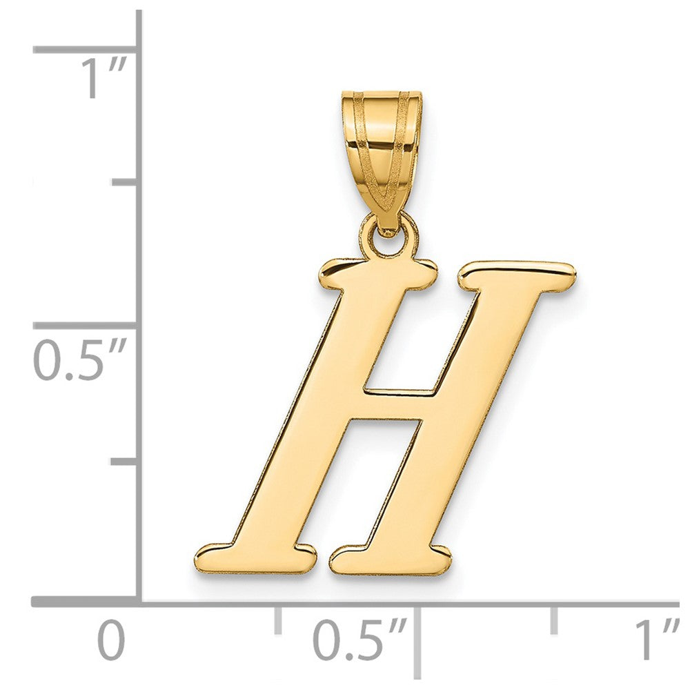 FJC Finejewelers 14 kt Yellow Gold Polished Letter H Initial Charm