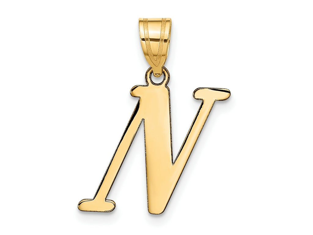 FJC Finejewelers 14 kt Yellow Gold Polished Letter N Initial Charm