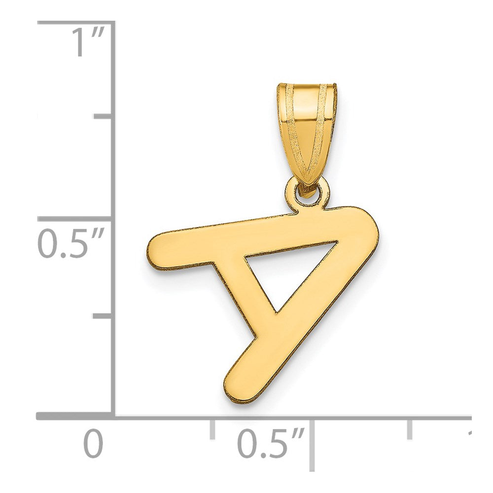 FJC Finejewelers 14 kt Yellow Gold Polished Bubble Letter A Initial Charm 15 x 13 mm