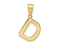 FJC Finejewelers 14 kt Yellow Gold Polished Bubble Letter D Initial Charm 17 x 14 mm