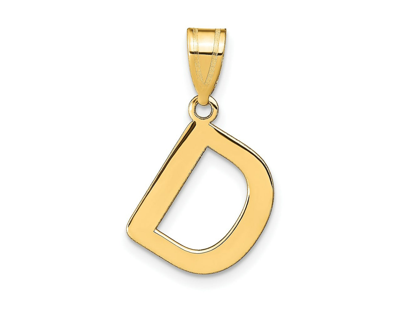 FJC Finejewelers 14 kt Yellow Gold Polished Bubble Letter D Initial Charm 17 x 14 mm