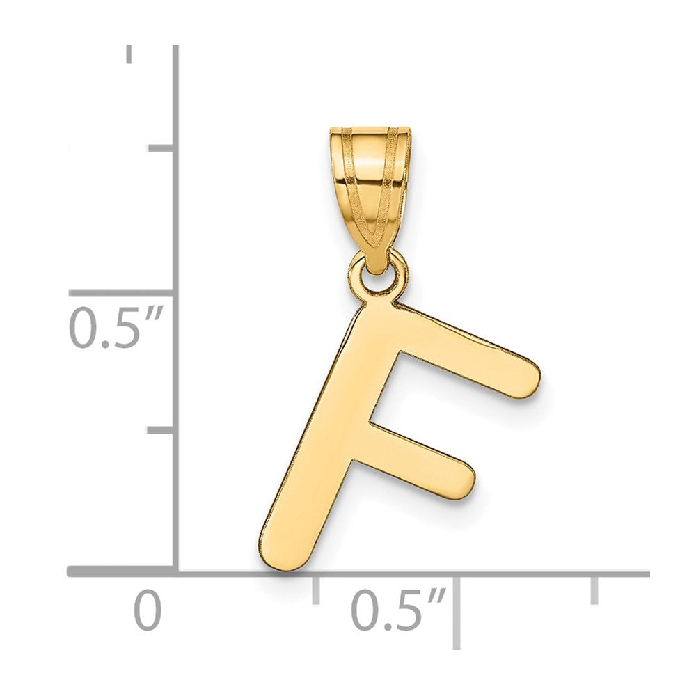 FJC Finejewelers 14 kt Yellow Gold Polished Bubble Letter F Initial Charm