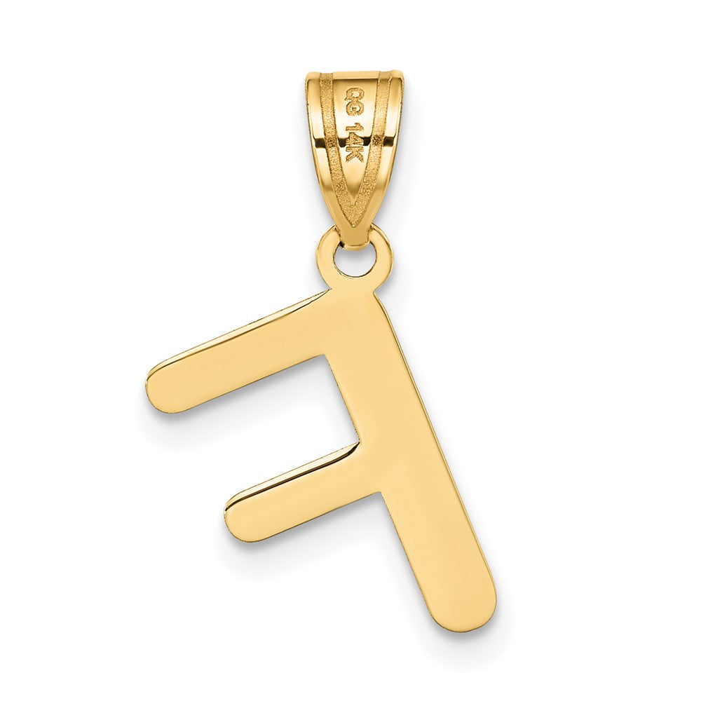 FJC Finejewelers 14 kt Yellow Gold Polished Bubble Letter F Initial Charm