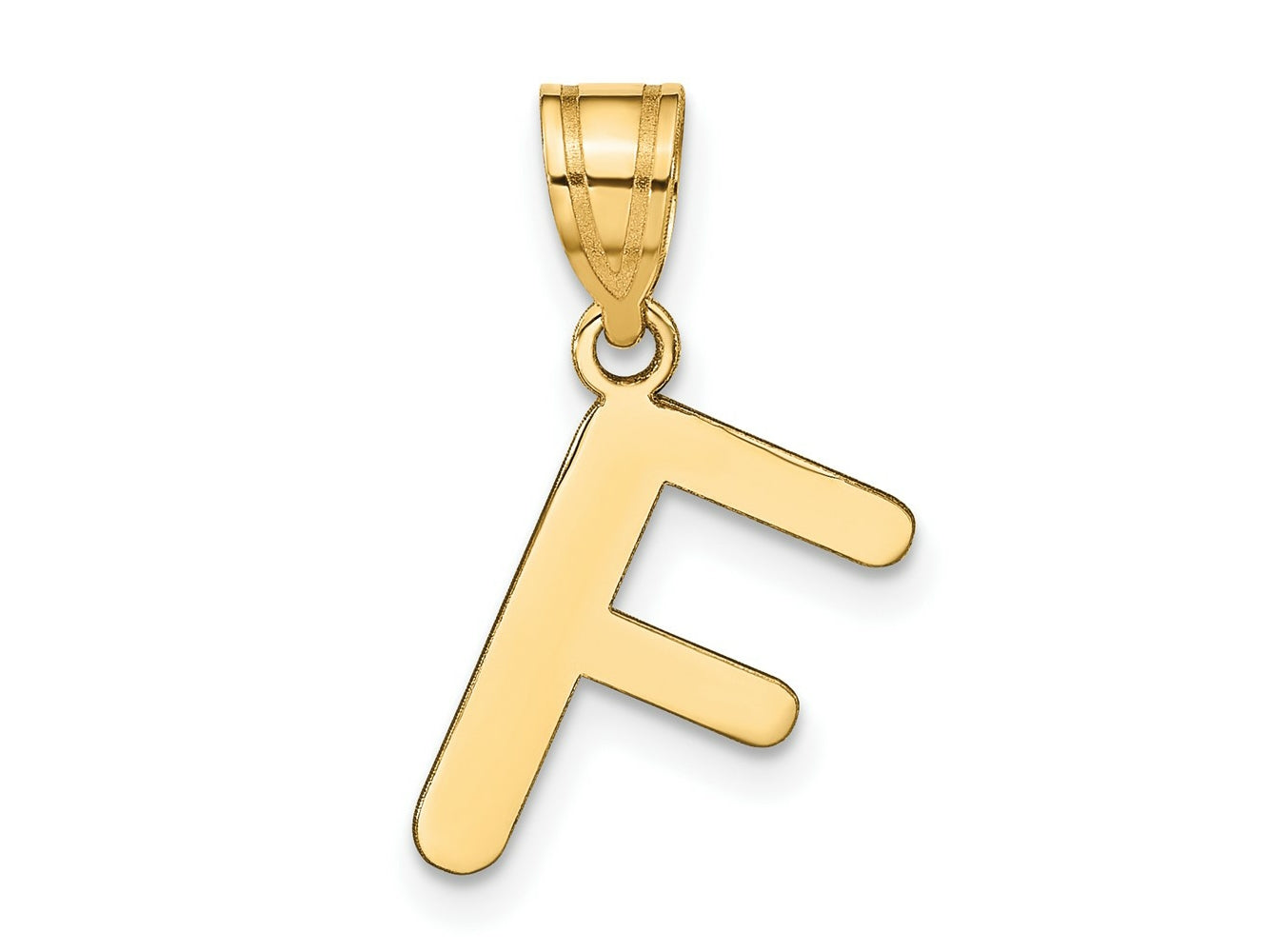 FJC Finejewelers 14 kt Yellow Gold Polished Bubble Letter F Initial Charm