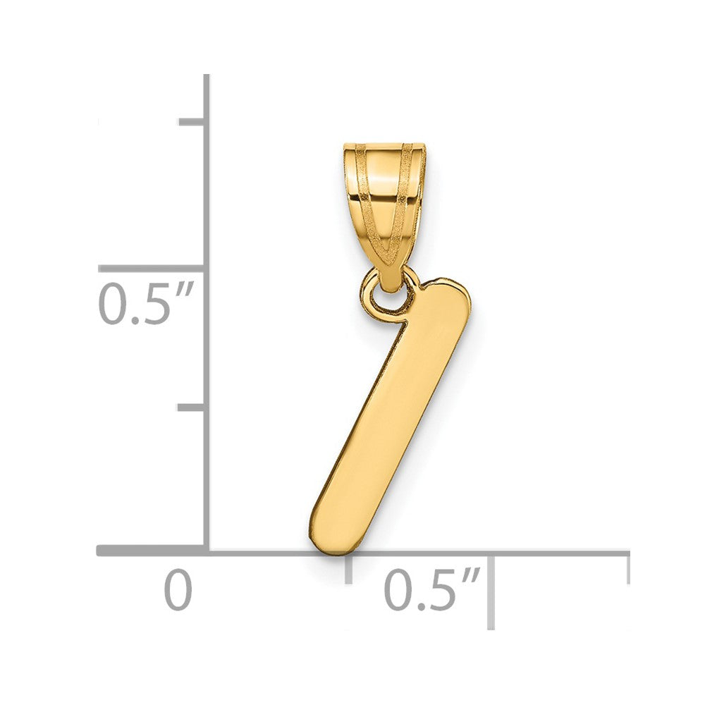 FJC Finejewelers 14 kt Yellow Gold Polished Bubble Letter I Initial Charm