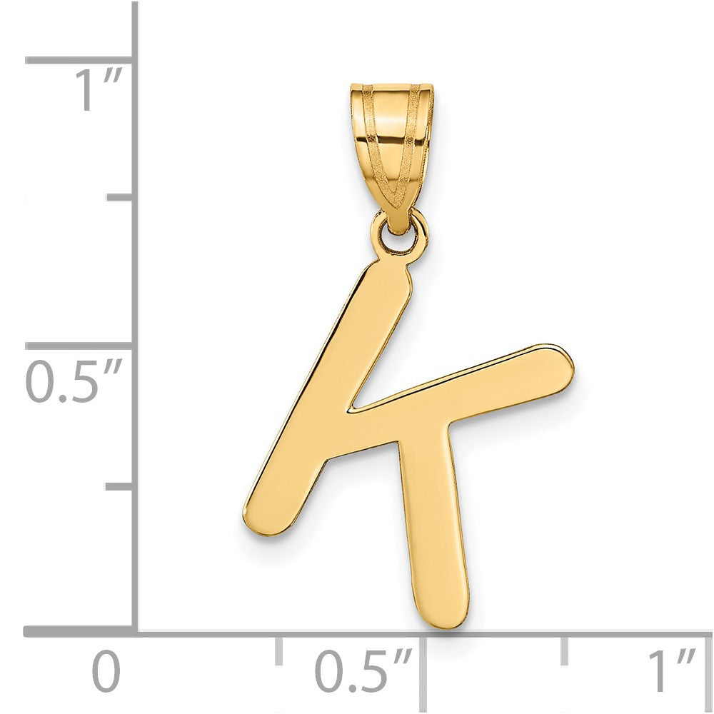 FJC Finejewelers 14 kt Yellow Gold Polished Bubble Letter K Initial Charm