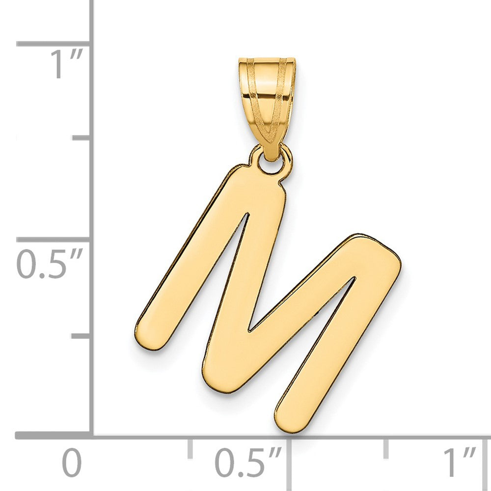 FJC Finejewelers 14 kt Yellow Gold Polished Bubble Letter M Initial Charm