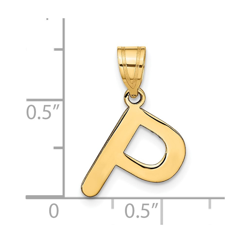 FJC Finejewelers 14 kt Yellow Gold Polished Bubble Letter P Initial Charm